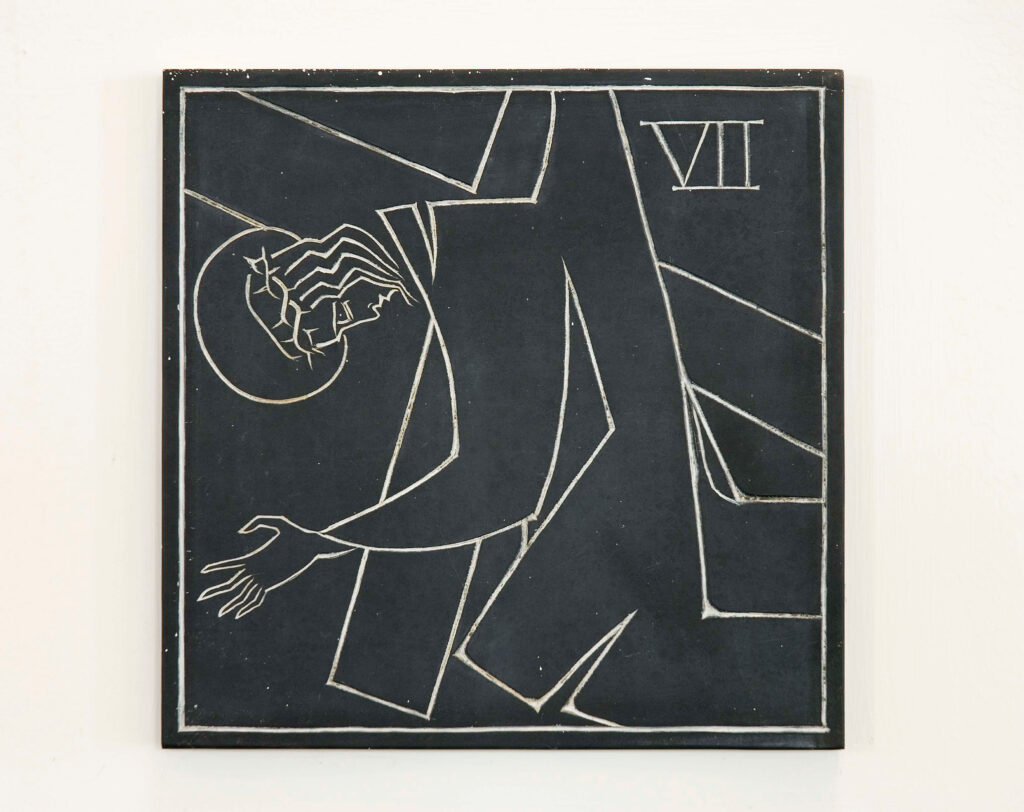 Jonah Jones slate 7th Station of the Cross Pwllheli