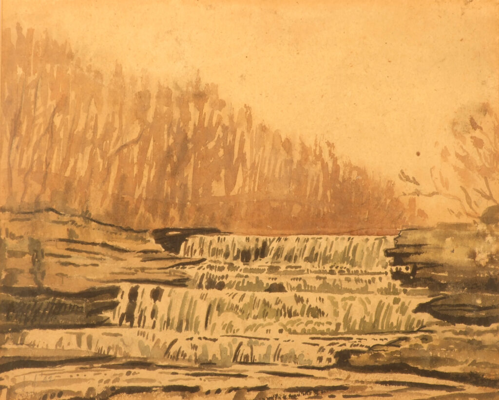 'Aysgarth Falls' watercolour by Jonah Jones