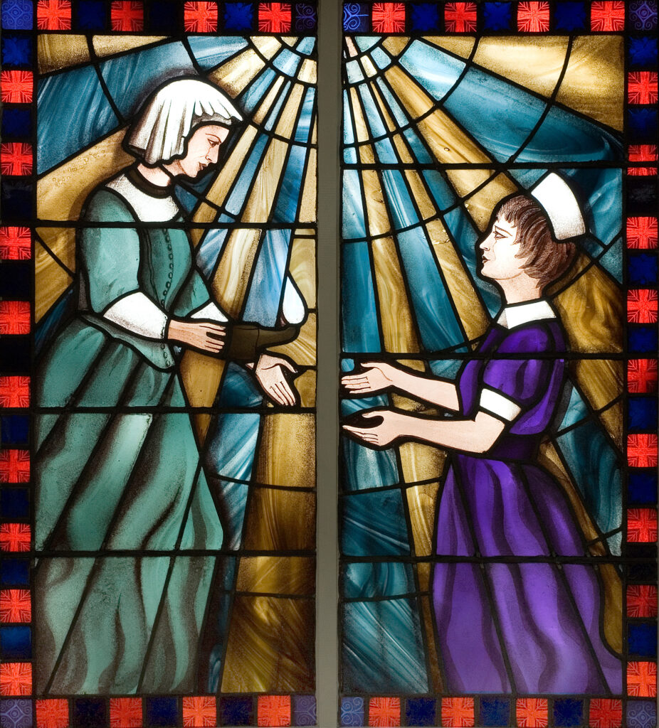 Jonah Jones stained glass in Llandudno General Hospital