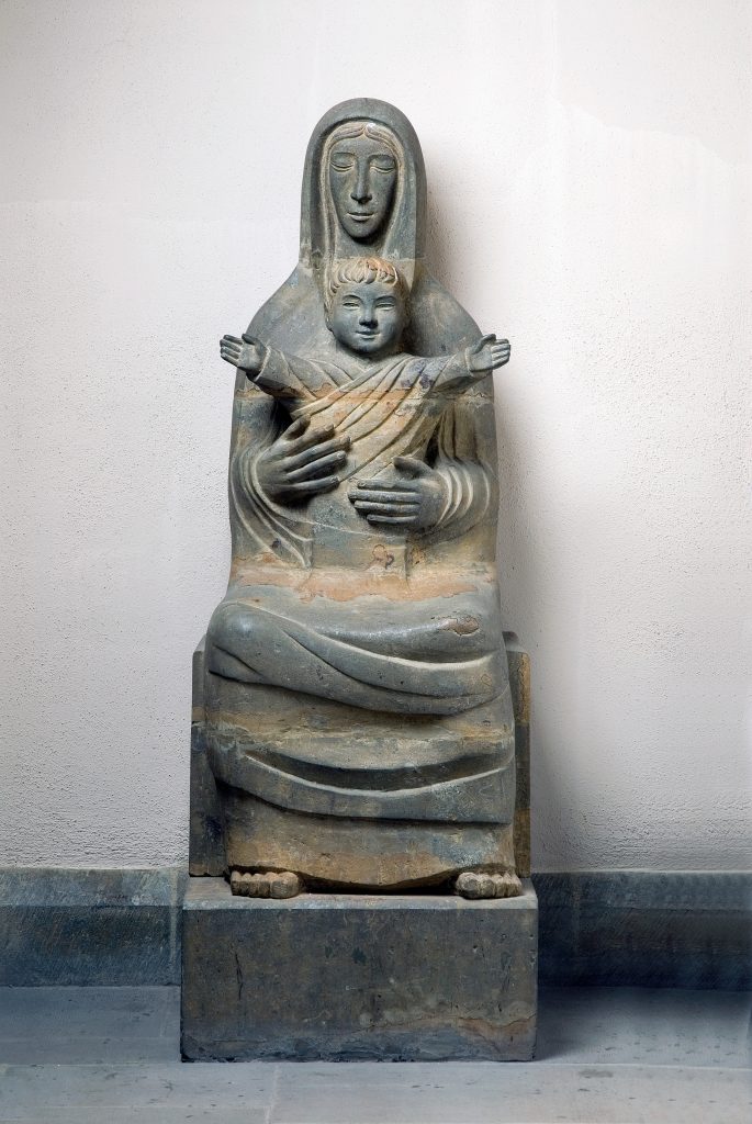 Madonna and Child sculpture by Jonah Jones at Ampleforth College