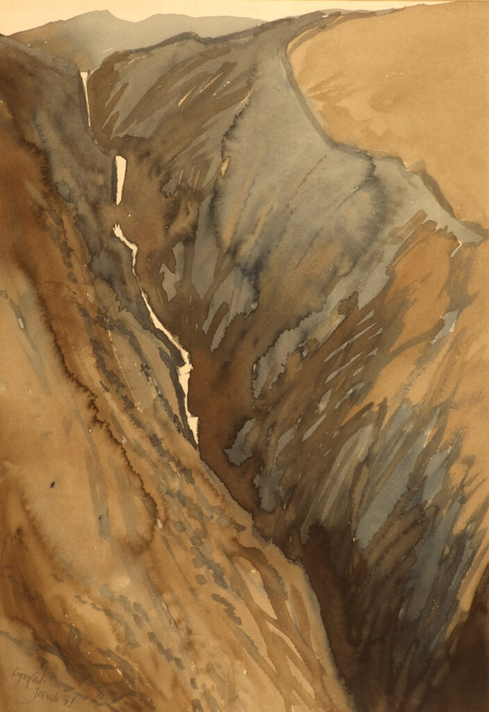 'Rhaeadr Cynfal' watercolour by Jonah Jones