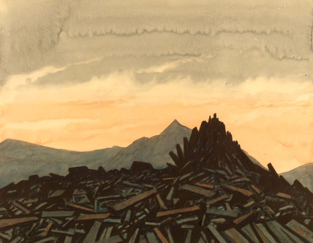 'Snowdon From Castell y Gwynt' watercolour by Jonah Jones