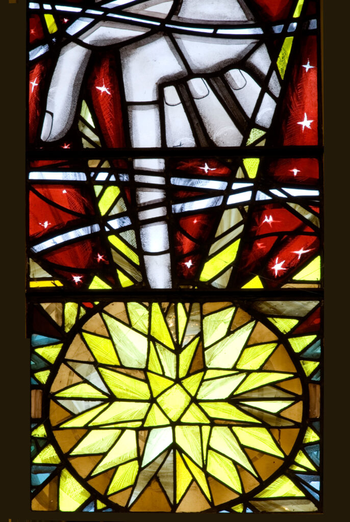Stained-glass window detail (2) by Jonah Jones for Ratcliffe College chapel