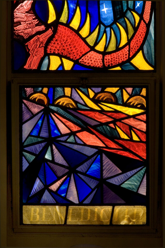 Stained-glass window detail (3) by Jonah Jones for Ratcliffe College chapel