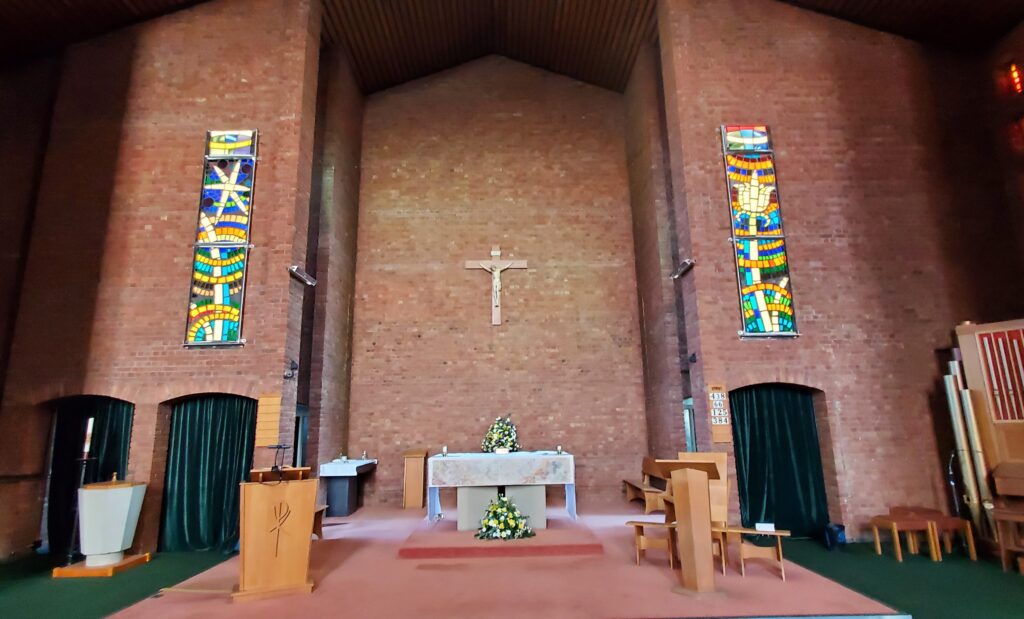 Jonah Jones dalle de verre relocated to St David's, Mold