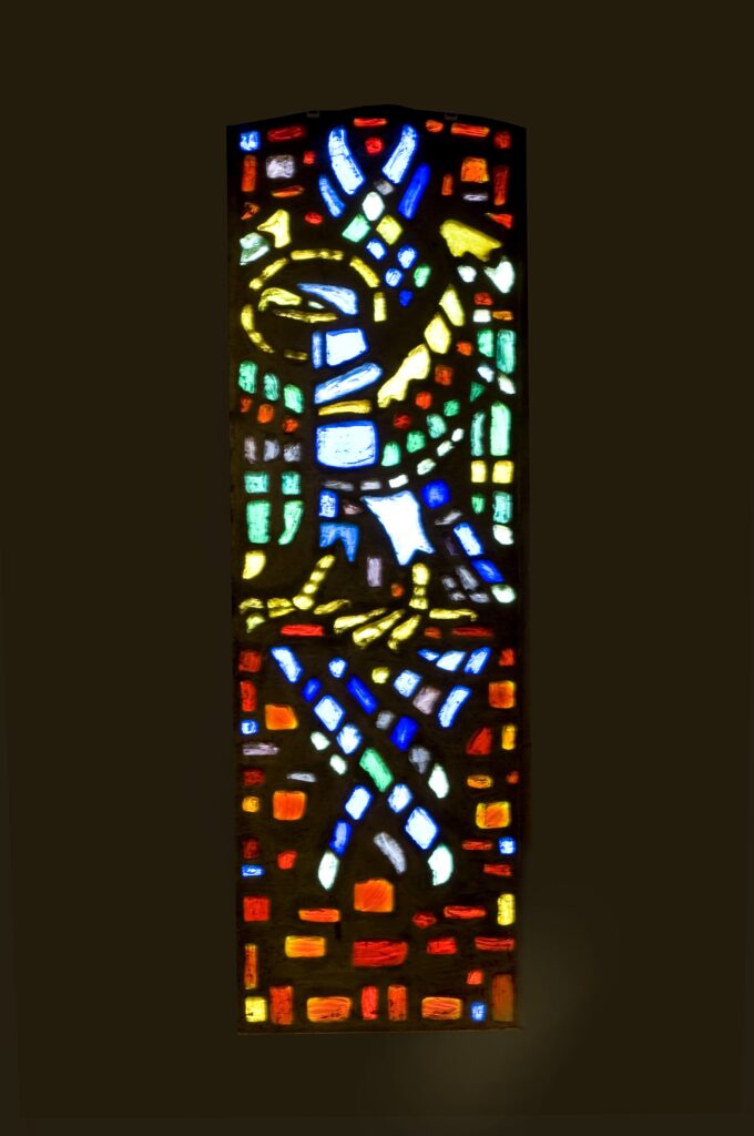 Jonah Jones dalle de verre window in Ratcliffe College chapel nave