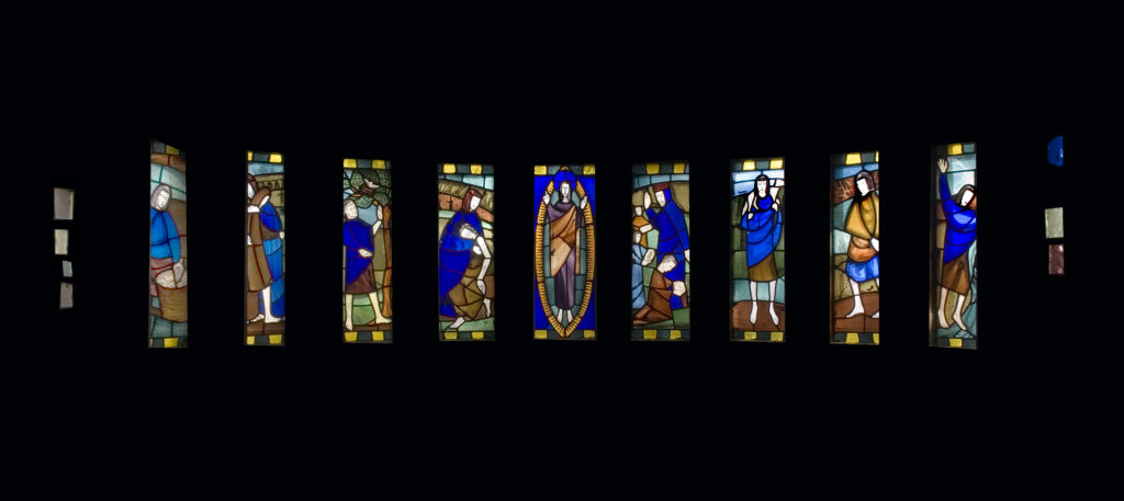 Jonah Jones stained glass at Ampleforth College