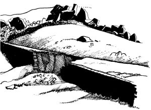 Jonah Jones drawing of dam at Bwlch y Moch