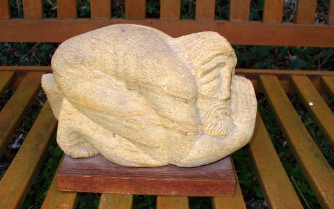 Jacob at Peniel - Jonah Jones sculpture