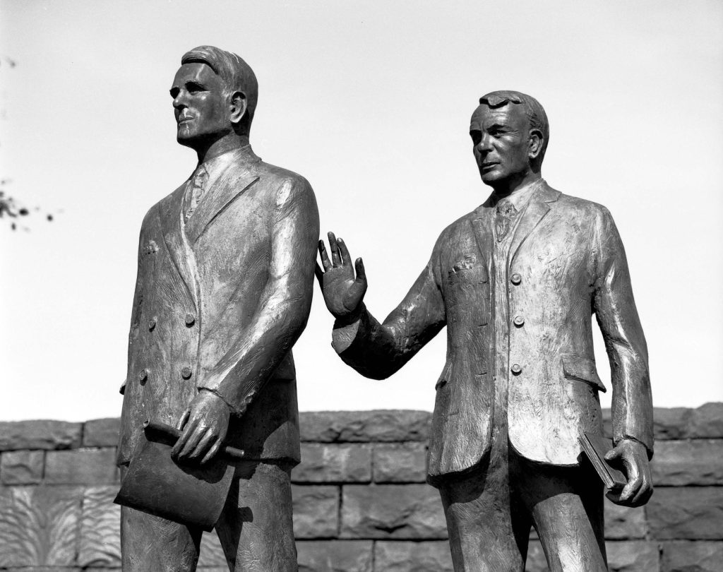 Sir O.M. Edwards and Sir Ifan ab Owen Edwards - Jonah Jones sculpture
