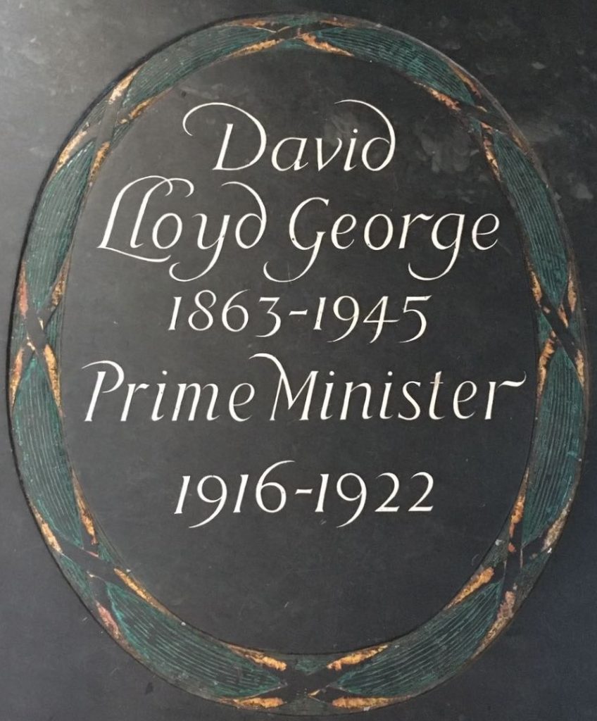 Lloyd George memorial plaque by Jonah Jones at Westminster Abbey