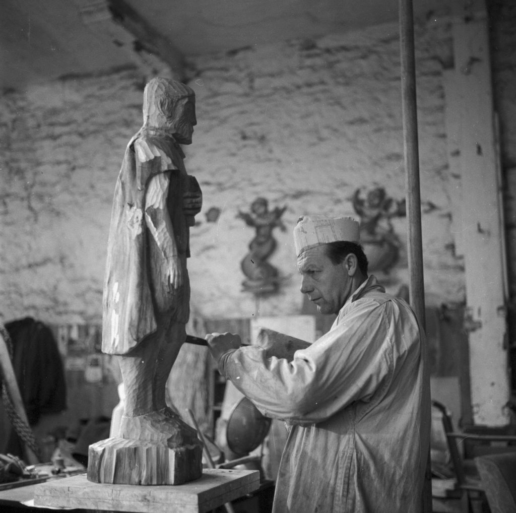 Jonah Jones in workshop at Tremadog Market Hall