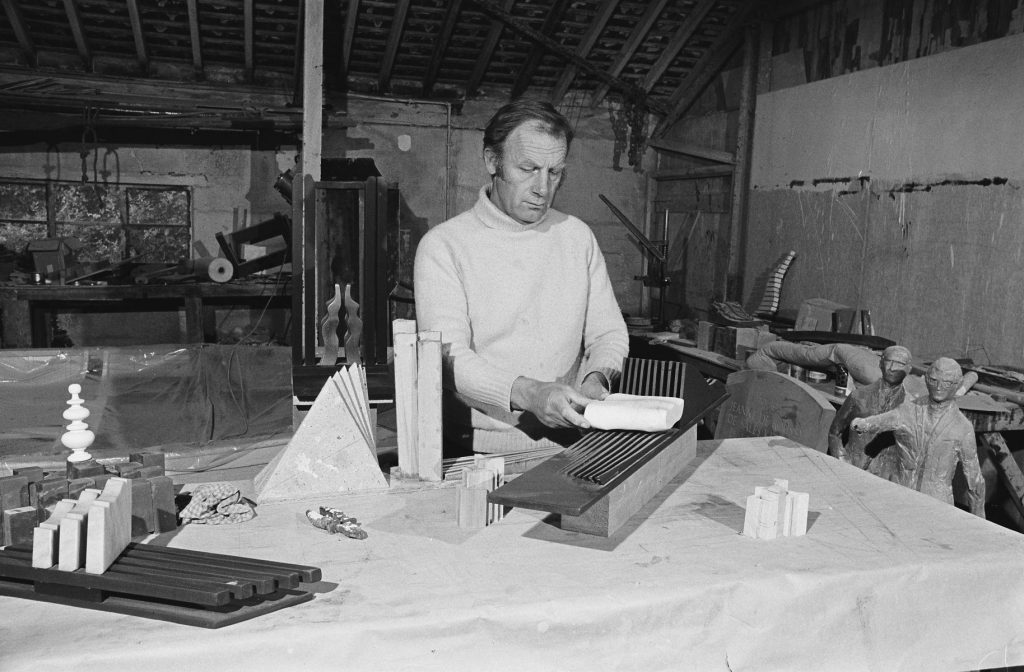 Jonah Jones in workshop at Porthmadog quayside terrazzo tile works