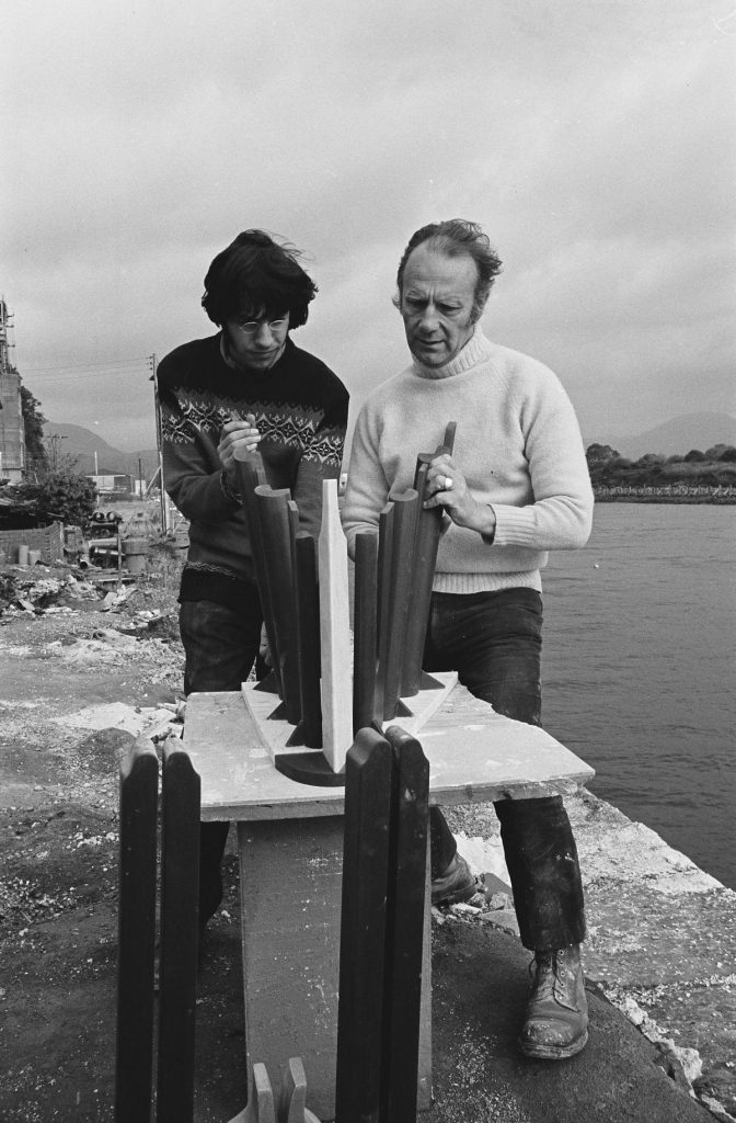Jonah Jones with Peter Jones on Porthmadog quayside